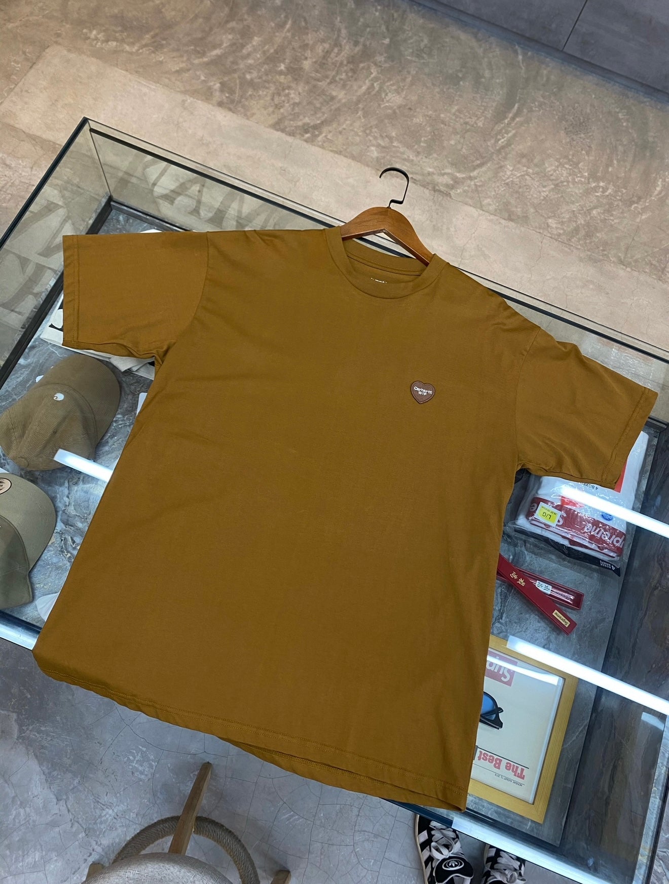 Carhartt WIP Heart Patch Short Sleeve Tee – Brown