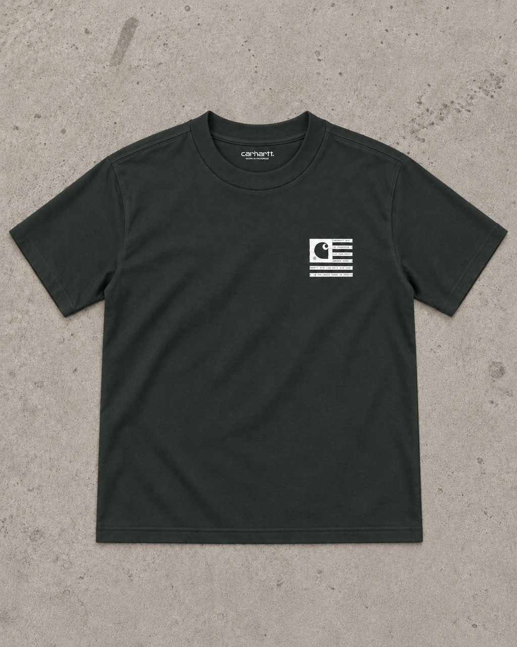 Carhartt WIP S/S Label State T-Shirt – Dark Cedar / White
