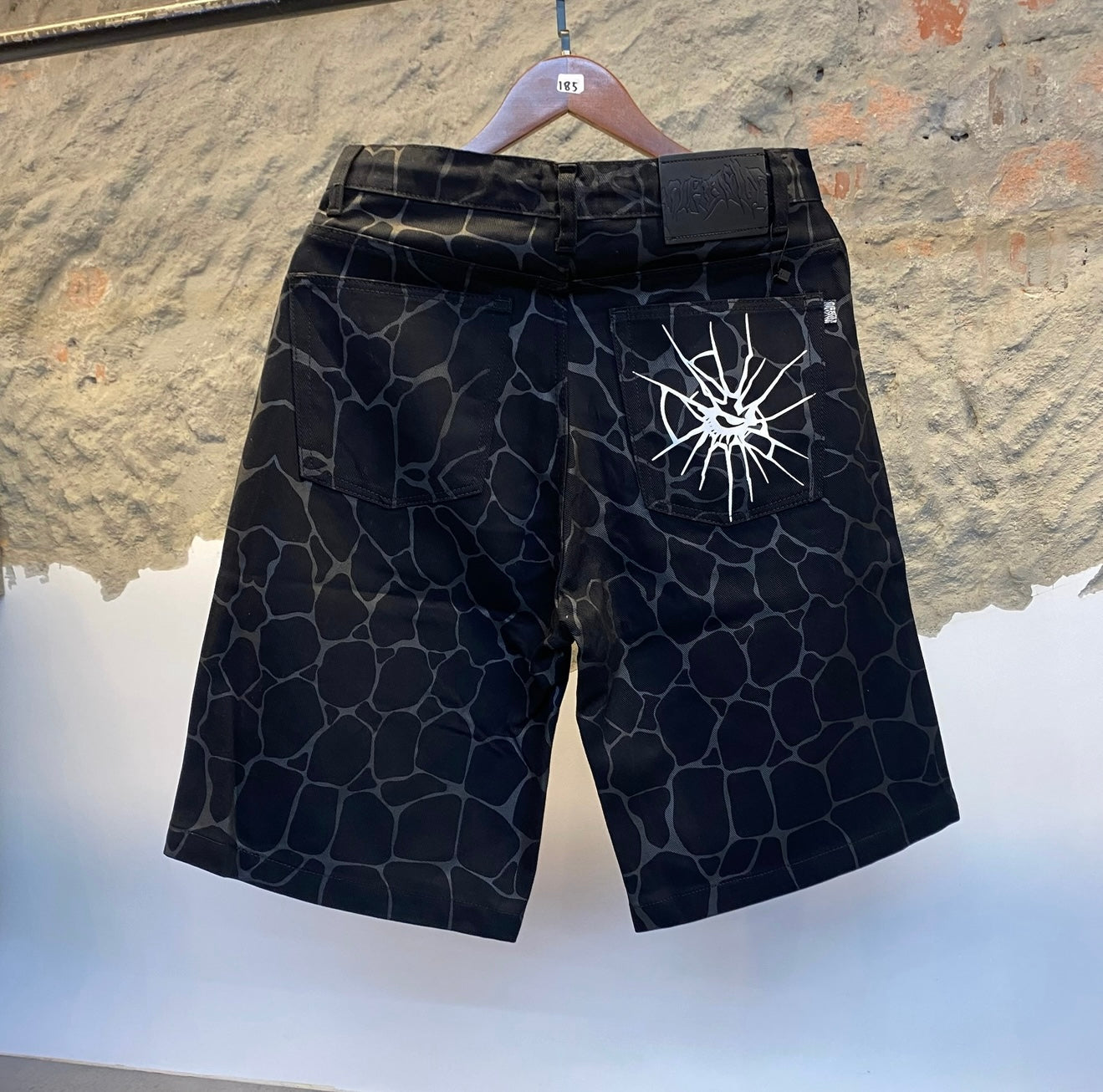 Miracle Mates Hussin Jeans Shorts – Black Pattern