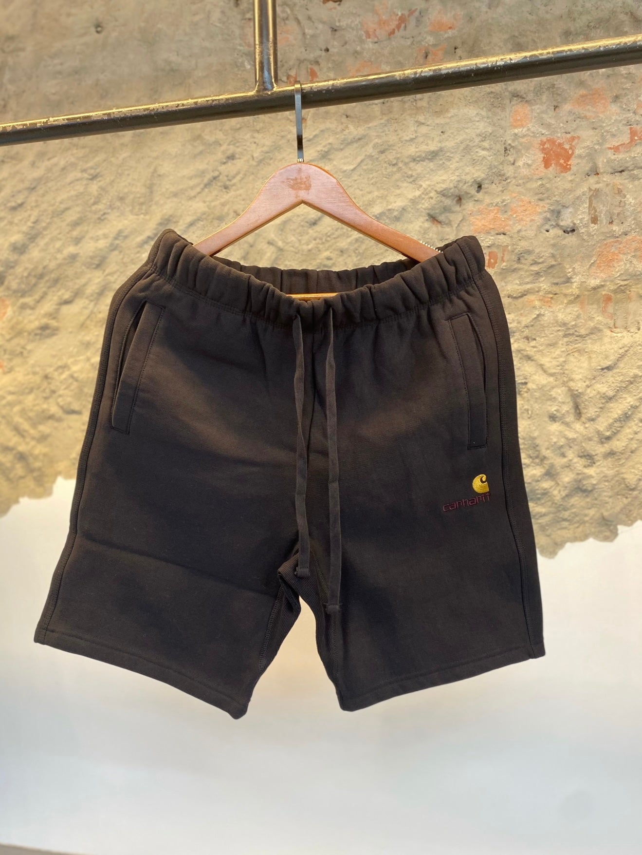 Carhartt WIP American Script Sweat Shorts – Black