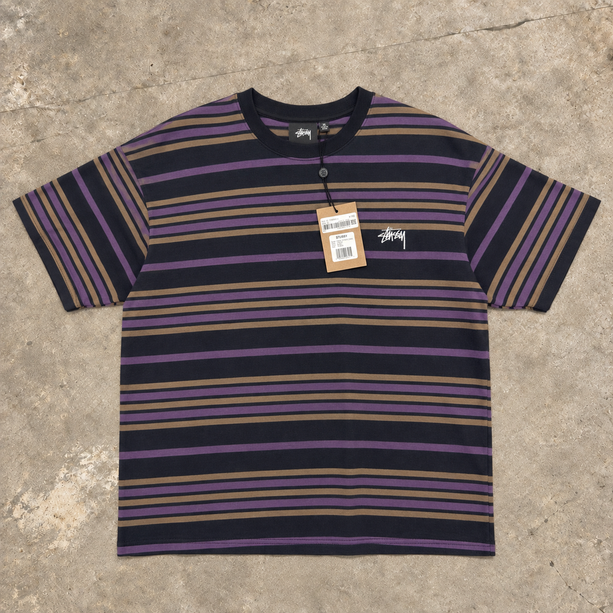Stüssy Alton Stripe Crew T-Shirt – Black