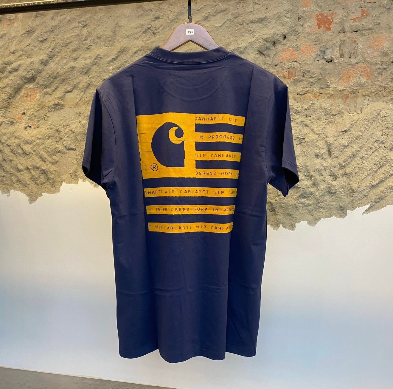Carhartt WIP State Label Tee – Navy / Gold