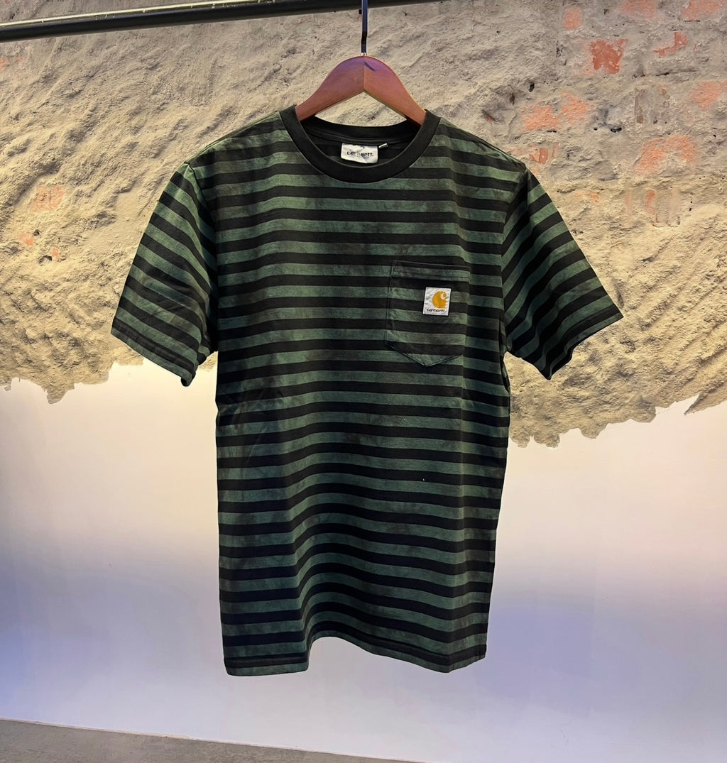 Carhartt WIP Scotty Stripe Chromo Pocket Tee – Green/Black