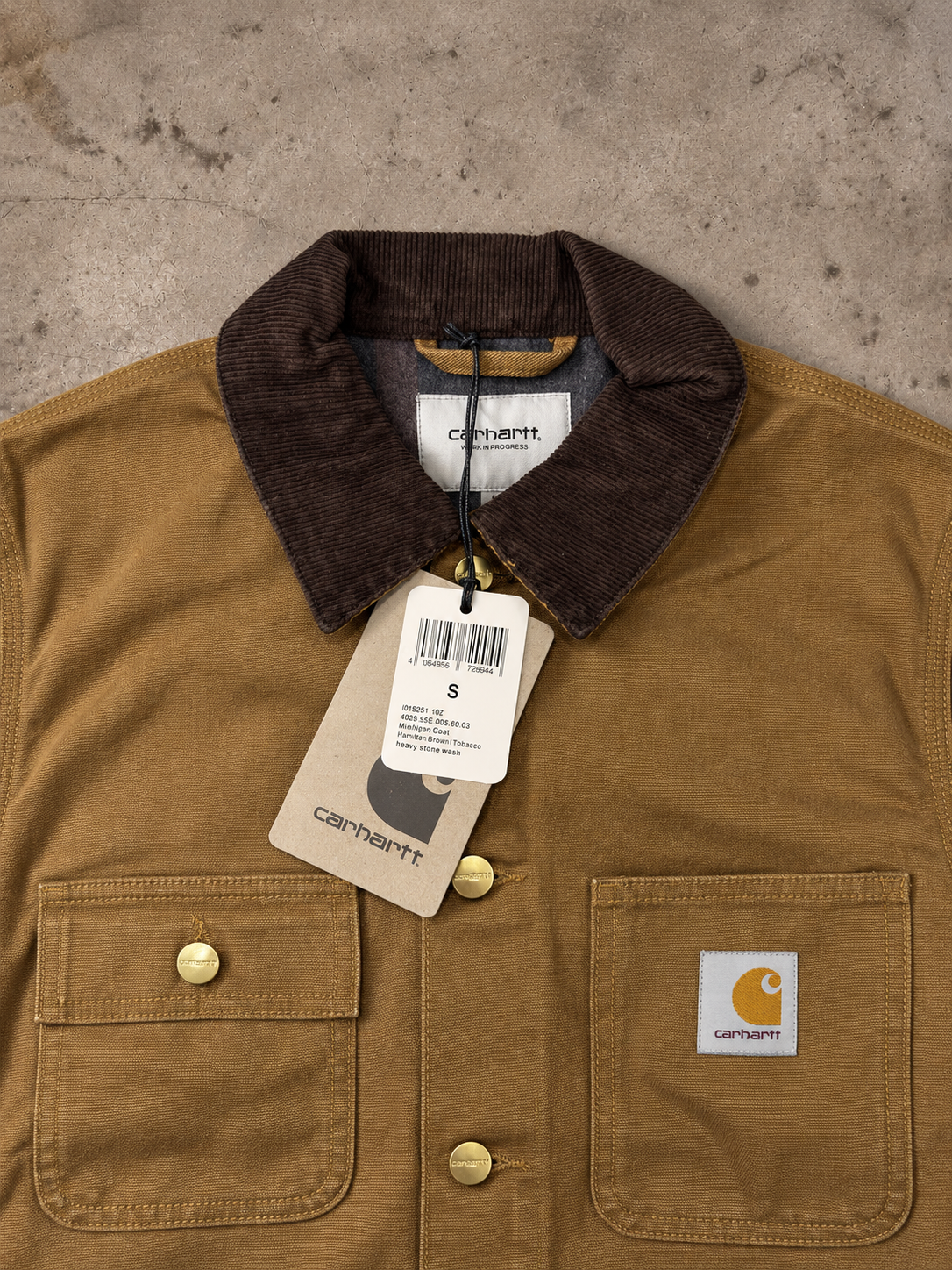 Carhartt WIP Michigan Coat Winter – Hamilton Brown / Tobacco Heavy Stone Wash