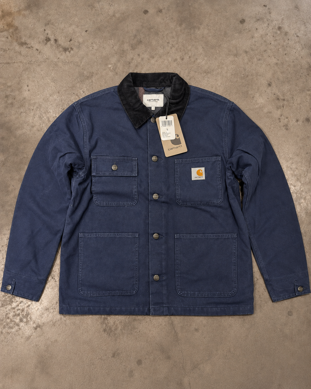 Carhartt WIP Michigan Coat Winter – Blue / Black Heavy Stone Wash