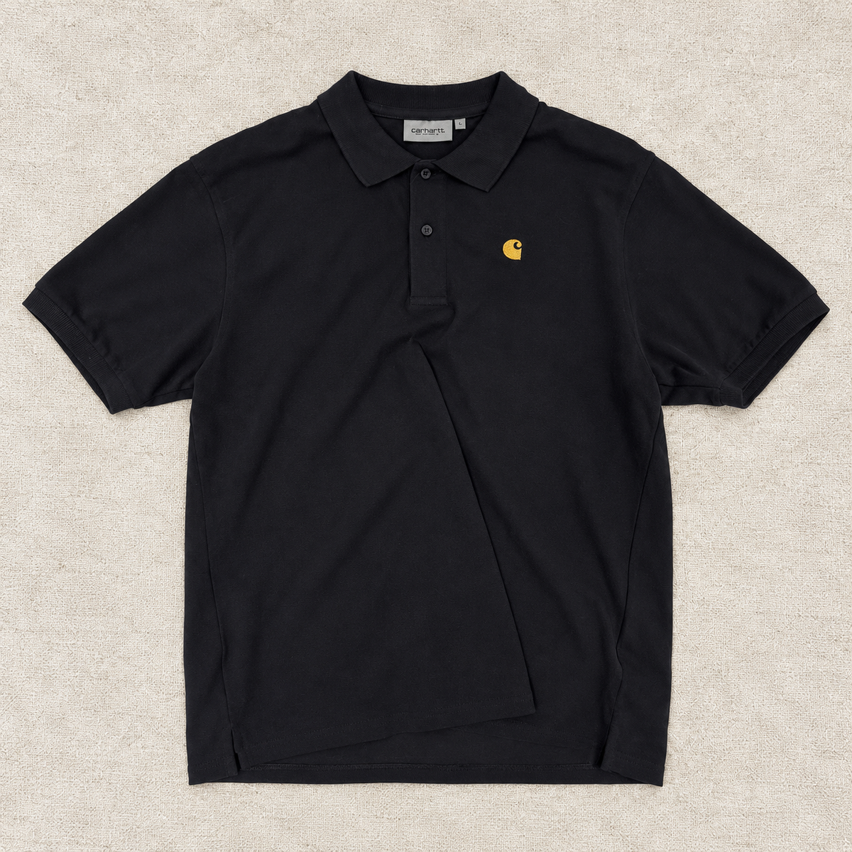 Carhartt WIP S/S Chase Pique Polo – Black / Gold